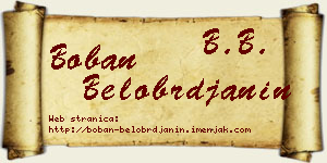Boban Belobrđanin vizit kartica